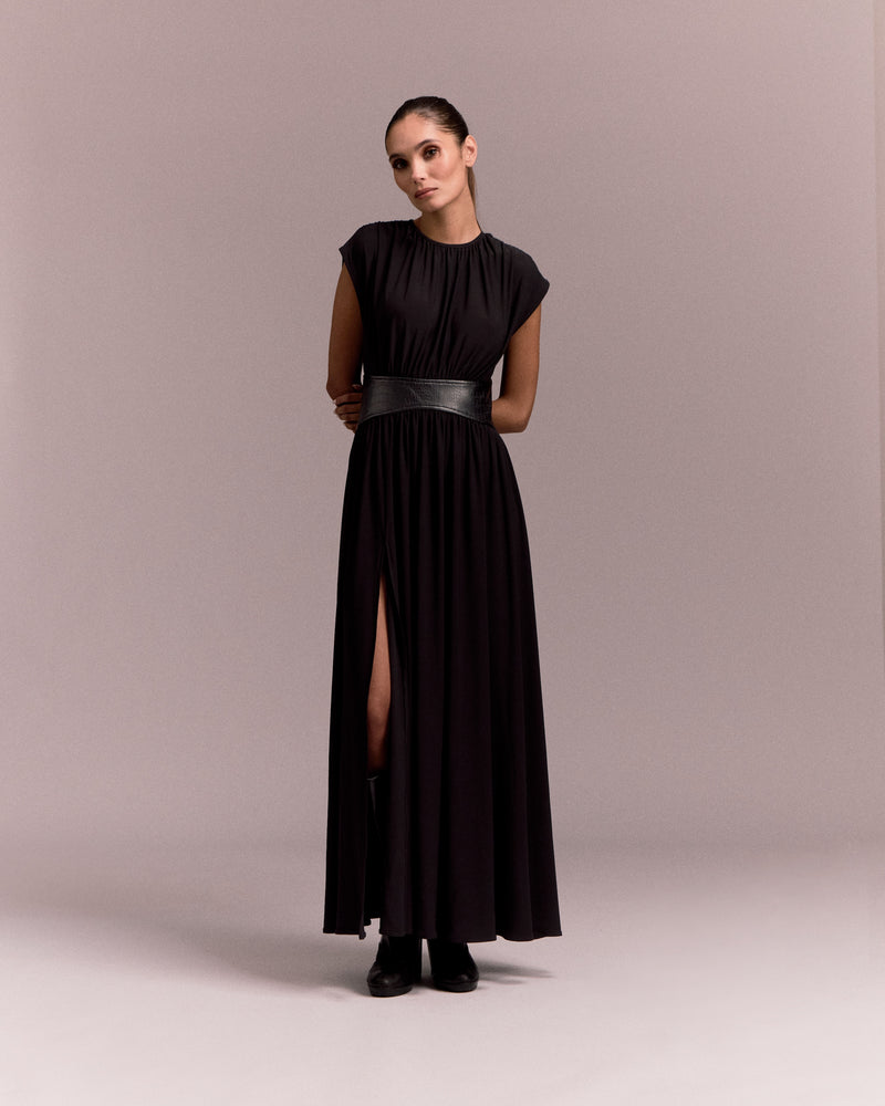 TYR BLACK CROCO DRESS - FW25 - Alexandra Rafie