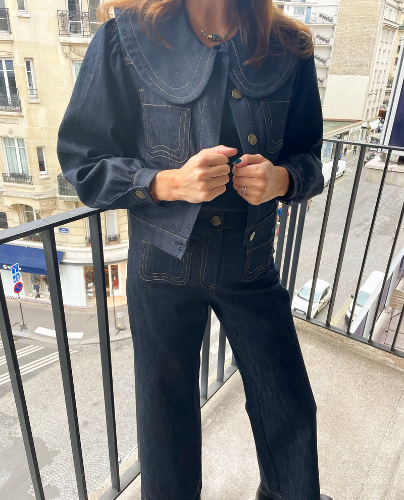 Sergio Navy Blue Jacket - FW22 - Alexandra Rafie