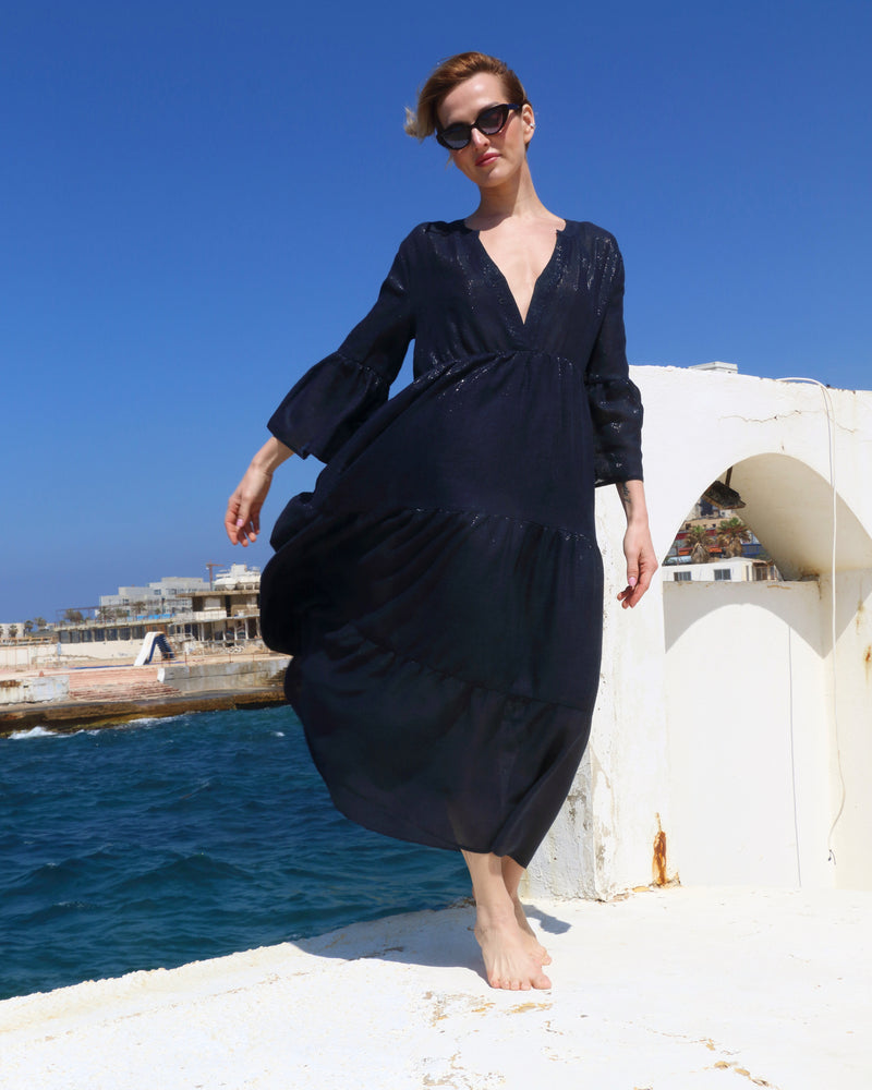 Ballon J Navy Blue Dress - SS23 - Alexandra Rafie