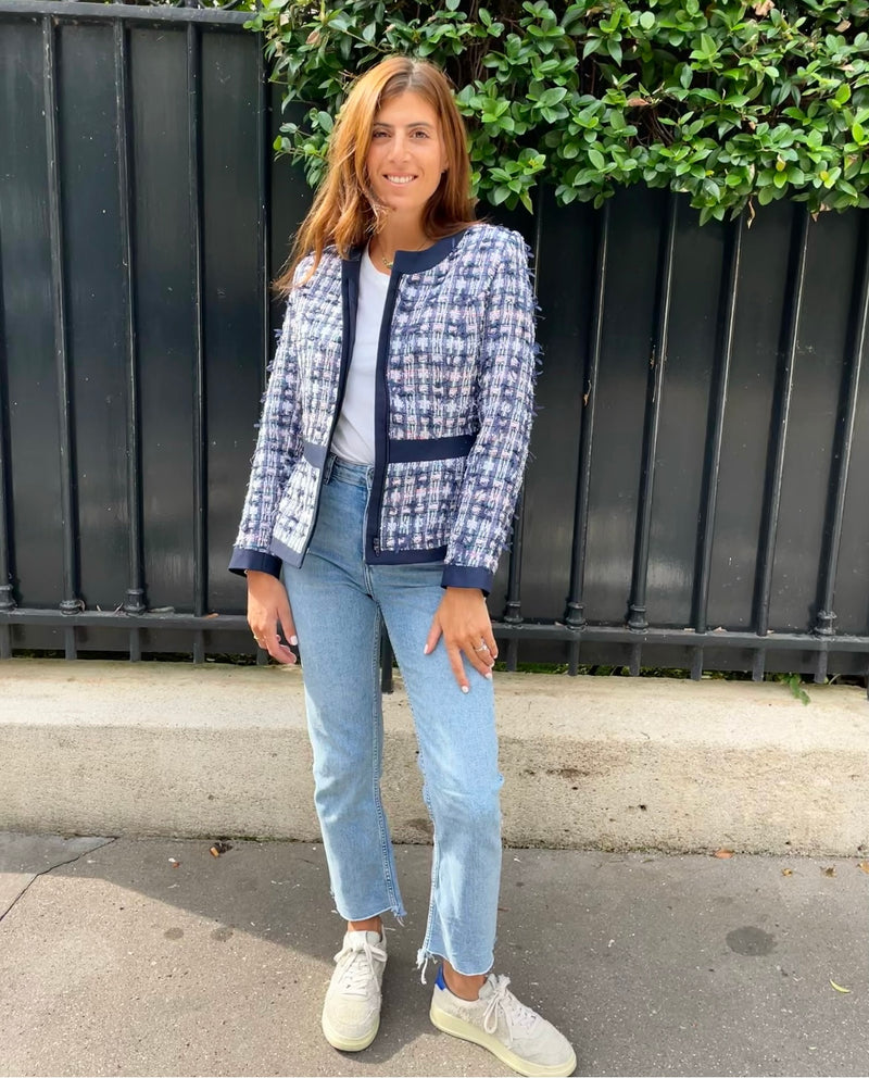 Sara Navy Blue Jacket - SS23 - Alexandra Rafie