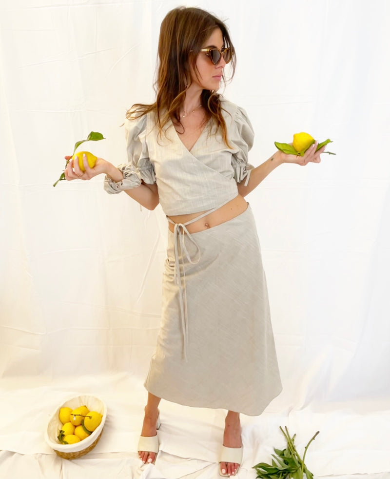 Grazie Beige Skirt - SS21 - Alexandra Rafie