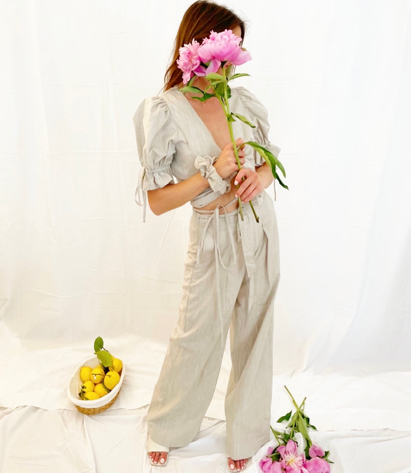 Gaby Beige Pants - SS21 - Alexandra Rafie