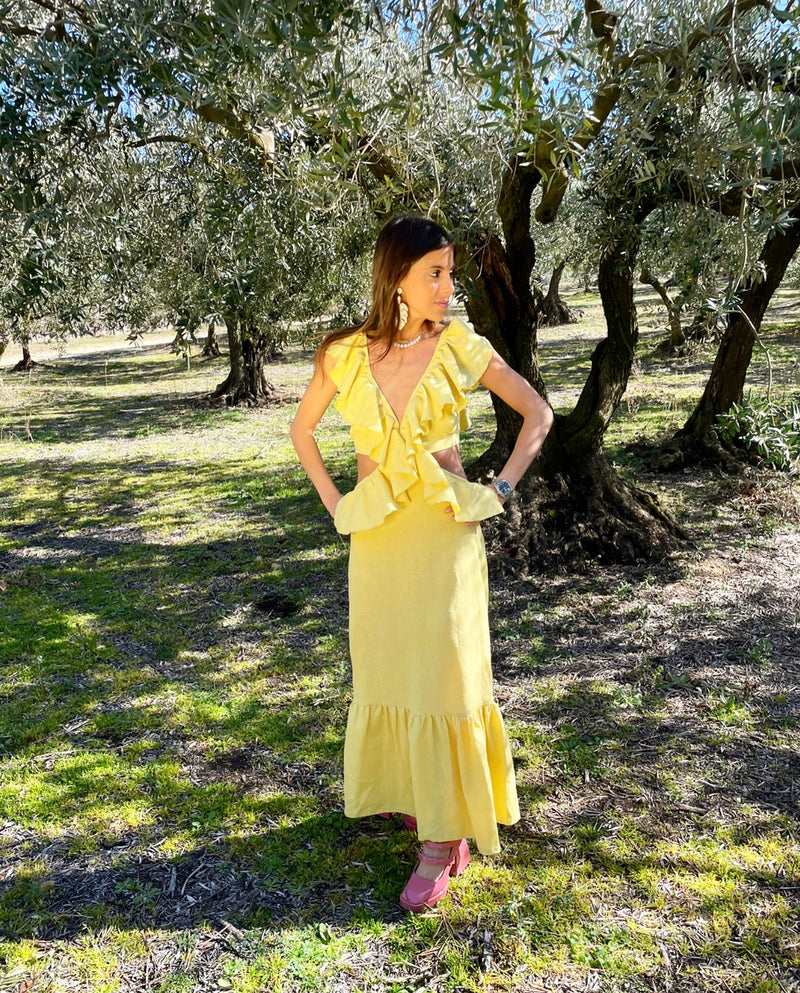 Cassie Yellow Dress - SS22 - Alexandra Rafie